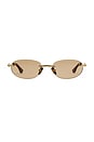 view 1 of 5 Cadenza Oval Sunglasses in Brown