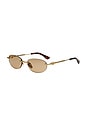 view 2 of 5 Cadenza Oval Sunglasses in Brown