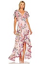 view 1 of 5 Frill Sleeve Maxi Dress in MAD AS A SNAKE