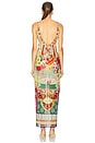 view 3 of 4 Square Neck Long Dress in Aromatic Tiger Flower