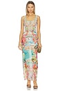 view 1 of 4 Square Neck Beach Maxi Dress With Low Back in Meet Me In Mallorca Meetmall