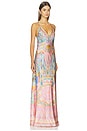 view 2 of 4 V Neck Full Length Bias Slip Dress in Howdy Gaudi