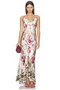 view 1 of 4 V Neck Slip Dress With Flounce Hem in Torero Libertine