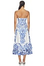 view 3 of 4 ROBE MI-LONGUE RUFFLE HEM TIE FRONT MIDI DRESS in Ceramic Panoramic