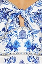 view 4 of 4 ROBE MI-LONGUE RUFFLE HEM TIE FRONT MIDI DRESS in Ceramic Panoramic
