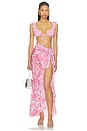 view 5 of 6 Long Sarong With Tie Waist And Frill Edge in Livin La Vida Rosa