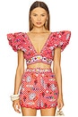 view 1 of 5 Ruffle Wrap Top in Faith, Luck & Justice