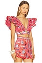 view 2 of 5 Ruffle Wrap Top in Faith, Luck & Justice