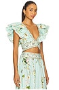 view 2 of 5 Ruffle Wrap Top in Floral Freefall
