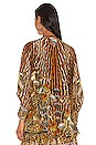 view 4 of 7 Raglan Sleeve Button Up Top in Wild Azal