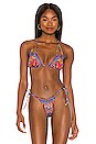view 1 of 5 Double Strap Triangle Bikini Top in Psychedelica