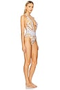 view 2 of 5 Plunge Front Halter One Piece With Trim in Throne Games