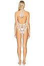 view 3 of 5 Plunge Front Halter One Piece With Trim in Throne Games