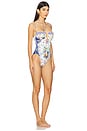 view 2 of 5 Ruched Underwire Tie One Piece Swimsuit in Tiles Darls