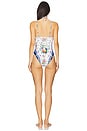 view 3 of 5 Ruched Underwire Tie One Piece Swimsuit in Tiles Darls