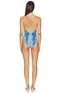 view 3 of 5 MAILLOT DE BAIN 1 PIÈCE PADDED V NECK CROSS BACK in The Sapphire Serpent