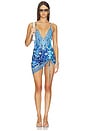 view 4 of 5 MAILLOT DE BAIN 1 PIÈCE PADDED V NECK CROSS BACK in The Sapphire Serpent