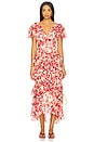 view 1 of 3 Floral Ribbons Tatum Dress in Cherry Rose Multi