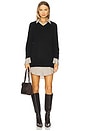 view 1 of 3 Santina Dress in Black & Khaki Stripe