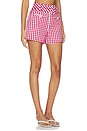 view 2 of 6 Mini Gingham Denim Allie Short in Chili Pepper & White