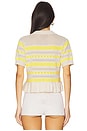 view 3 of 5 Elvire Knit Polo Pullover in Ivory & Golden Glow