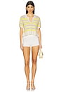 view 4 of 5 Elvire Knit Polo Pullover in Ivory & Golden Glow