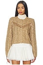 view 1 of 5 Bugle Fringe Lisabeth Cardigan in Oatmeal Multi