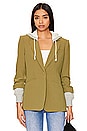 view 2 of 5 Khloe Hooded Jacket in Olive Green & Heather Grey
