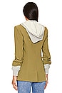 view 4 of 5 Khloe Hooded Jacket in Olive Green & Heather Grey