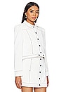 view 3 of 5 Faux Leather Ciara Jacket in White & Navy