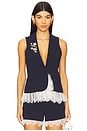 view 1 of 5 ROXIE 조끼 in Navy & Ivory