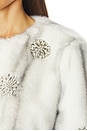 view 5 of 5 Faux Mink Benson Coat in Ivory & Clear