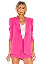 view 1 of 5 Crepe Khloe Blazer in Acid Pink