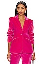 view 1 of 4 Chenille Velvet Scrunched Blazer in Pink Dahlia