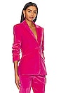 view 2 of 4 Chenille Velvet Scrunched Blazer in Pink Dahlia