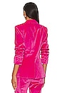 view 3 of 4 Chenille Velvet Scrunched Blazer in Pink Dahlia