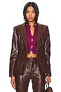 view 1 of 5 Faux Leather Louisa Jacket in Tobacco