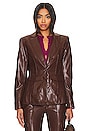 view 2 of 5 Faux Leather Louisa Jacket in Tobacco