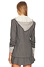 view 4 of 6 Lurex Pinstripe Hooded Khloe Jacket in Charcoal & Heather Grey