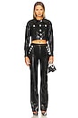 view 4 of 5 Faux Leather Rhinestone Suzette Pant in Black