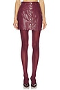 view 1 of 6 Faux Leather Claudia Skirt in Mulberry