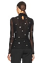 view 3 of 5 Star Shirred Mesh Turtleneck in Black