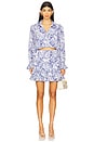 view 4 of 4 Floral Zendaya Top in White & Dark Cerulean