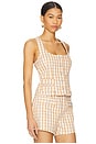 view 2 of 5 Gingham Denim Lovina Top in Sahara & Light Plaster
