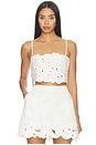 view 1 of 4 Paisley Bloom Embr Caterina Top in Cream & White