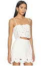 view 2 of 4 Paisley Bloom Embr Caterina Top in Cream & White
