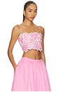 view 2 of 5 TOP BORDADO PAISLEY BLOOM CATERINA in Rosewater Pink & White