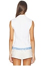 view 3 of 5 Jessie Stripe Le Petit Denim Roxie Vest in White & Multi
