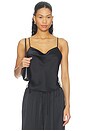 view 2 of 5 Esme Satin Lace Petit Marta Cami in Black & Gardenia