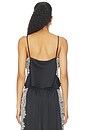 view 3 of 5 Esme Satin Lace Petit Marta Cami in Black & Gardenia